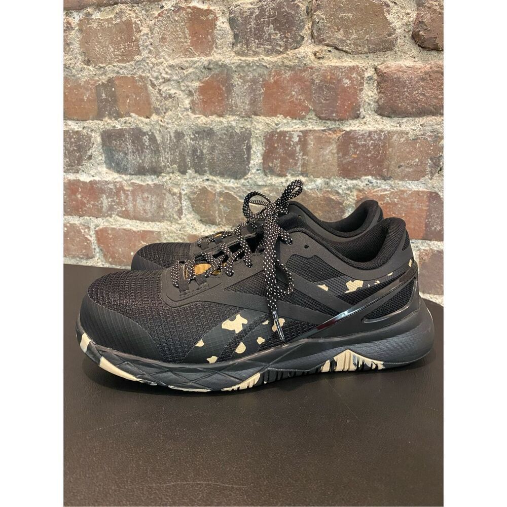 Reebok NANOFLEX TR Black Camo Womens Size 8 Athletic Sneakers Work Shoes